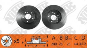 Диск тормозной NIBK RN1405V