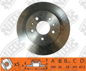 Диск тормозной NIBK RN1412V