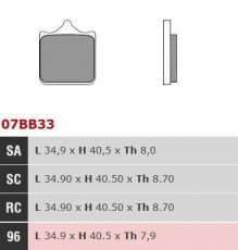 Колодки тормозные мото BREMBO 07BB3396