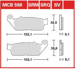 Колодки тормозные мото TRW MCB598SRM