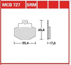 Колодки тормозные мото TRW MCB727SRM
