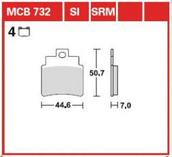 Колодки гальмівні мото TRW MCB732SRM