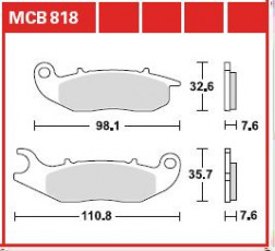 Колодки тормозные мото TRW MCB818