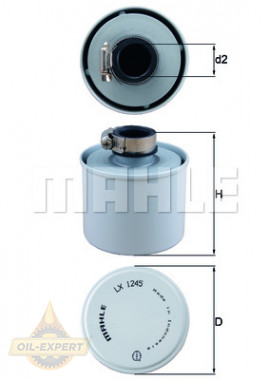 Mahle/knecht Фільтр повітряний MAHLE/KNECHT LX 1245 - Заображення 2