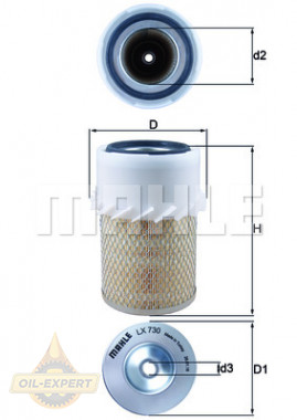 Mahle/Knecht Фильтр воздушный MAHLE/KNECHT LX 730 - Картинка 2