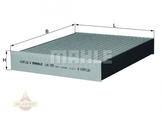 Mahle/knecht Фільтр салону вугільний MAHLE/KNECHT LAK 855 - Заображення 2
