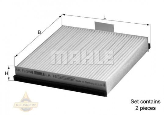 Mahle/Knecht Фильтр салона MAHLE/KNECHT LA 76/S - Картинка 2