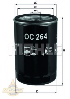 Mahle/knecht Фильтр масляный MAHLE/KNECHT OC 264 - Картинка 2