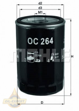 Mahle/knecht Фильтр масляный MAHLE/KNECHT OC 264 - Картинка 1