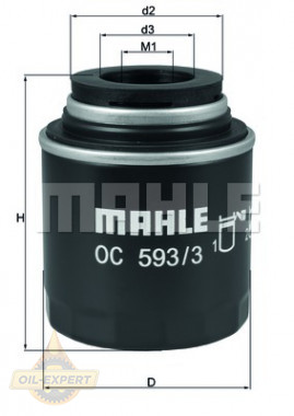 Mahle/Knecht Фильтр масляный MAHLE/KNECHT OC 593/3 - Картинка 2