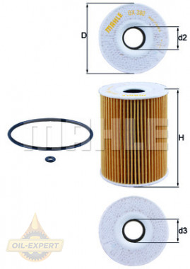Mahle/knecht Фільтр масляний MAHLE/KNECHT OX 380D - Заображення 2
