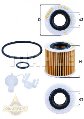 Mahle/Knecht Фильтр масляный MAHLE/KNECHT OX 416D2 - Картинка 2