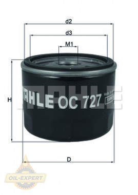 Mahle/knecht Фильтр масляный MAHLE/KNECHT OC 727 - Картинка 2