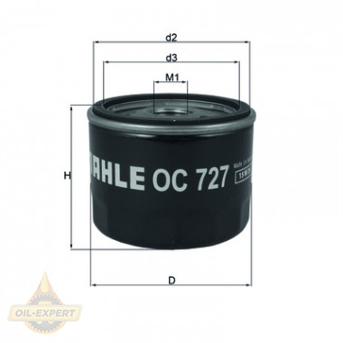 Mahle/knecht Фильтр масляный MAHLE/KNECHT OC 727 - Картинка 1