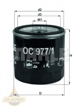 Mahle/knecht Фильтр масляный MAHLE/KNECHT OC 977/1 - Картинка 2