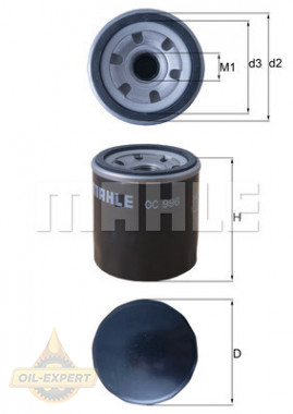 Mahle/knecht Фильтр масляный MAHLE/KNECHT OC 996 - Картинка 2