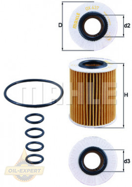 Mahle/Knecht Фильтр масляный MAHLE/KNECHT OX 437D - Картинка 2