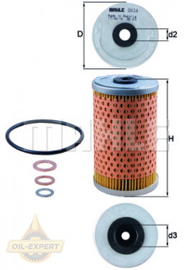 Mahle/knecht Фільтр масляний MAHLE/KNECHT OX 34D - Заображення 2