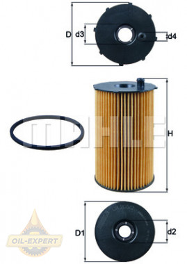 Mahle/Knecht Фильтр масляный MAHLE/KNECHT OX 205/2D - Картинка 2