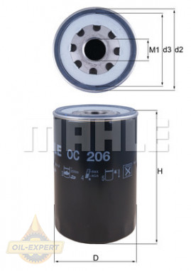 Mahle/Knecht Фильтр масляный MAHLE/KNECHT OC 206 - Картинка 2