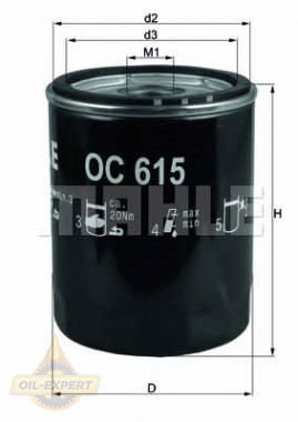 Mahle/Knecht Фильтр масляный MAHLE/KNECHT OC 615 - Картинка 1