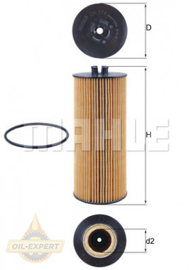 Mahle/Knecht Фильтр масляный MAHLE/KNECHT OX 174D - Картинка 3