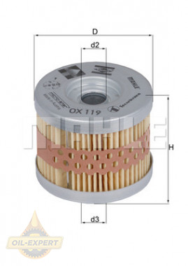 Mahle/Knecht Фильтр масляный MAHLE/KNECHT OX 119 - Картинка 2