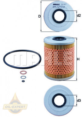 Mahle/Knecht Фильтр масляный MAHLE/KNECHT OX 187D - Картинка 2
