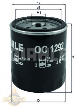 Mahle/Knecht Фильтр масляный MAHLE/KNECHT OC 1292 - Картинка 2