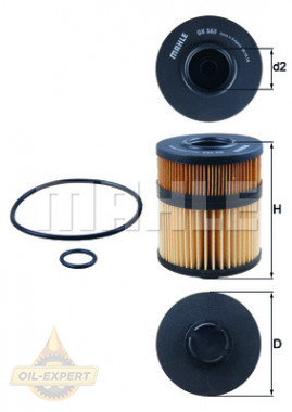 Mahle/knecht Фильтр масляный MAHLE/KNECHT OX 563D - Картинка 2