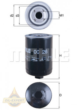 Mahle/Knecht Фильтр масляный MAHLE/KNECHT OC 26 - Картинка 2
