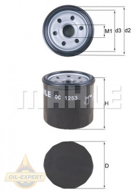 Mahle/Knecht Фильтр масляный MAHLE/KNECHT OC 1253 - Картинка 1