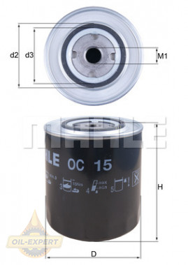 Mahle/Knecht Фильтр масляный MAHLE/KNECHT OC 15 - Картинка 2