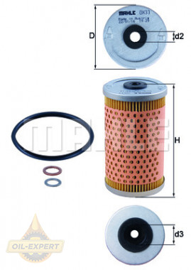 Mahle/knecht Фильтр масляный MAHLE/KNECHT OX 33D - Картинка 2