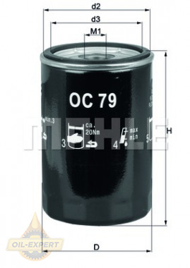 Mahle/Knecht Фильтр масляный MAHLE/KNECHT OC 79 - Картинка 2