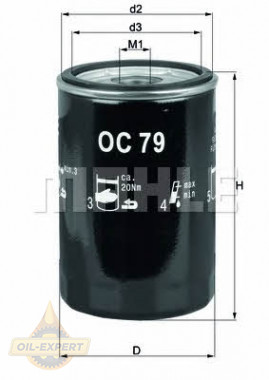 Mahle/Knecht Фильтр масляный MAHLE/KNECHT OC 79 - Картинка 1