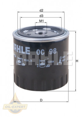 Mahle/knecht Фільтр масляний MAHLE/KNECHT OC 98 - Заображення 2