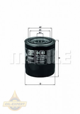 Mahle/Knecht Фильтр масляный MAHLE/KNECHT OC 45 - Картинка 1