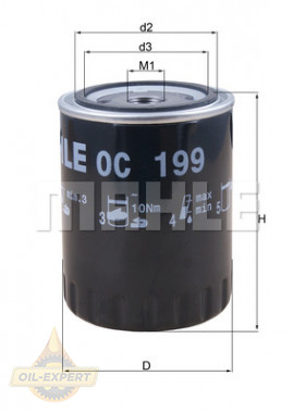 Mahle/Knecht Фильтр масляный MAHLE/KNECHT OC 199 - Картинка 2