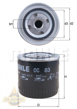 Mahle/knecht Фильтр масляный MAHLE/KNECHT OC 83 - Картинка 2