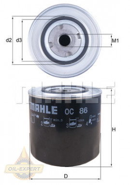 Mahle/knecht Фильтр масляный MAHLE/KNECHT OC 86 - Картинка 2