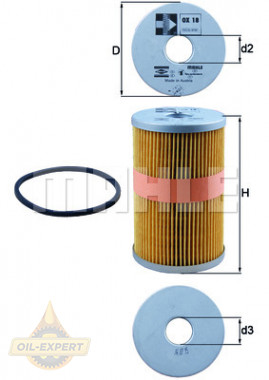 Mahle/Knecht Фильтр масляный MAHLE/KNECHT OX 18D - Картинка 2