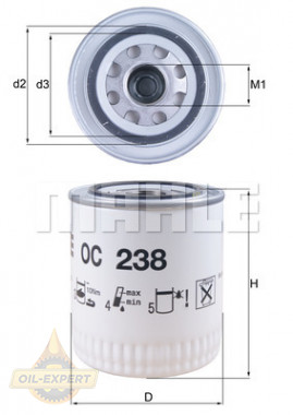 Mahle/Knecht Фильтр масляный MAHLE/KNECHT OC 238 - Картинка 2