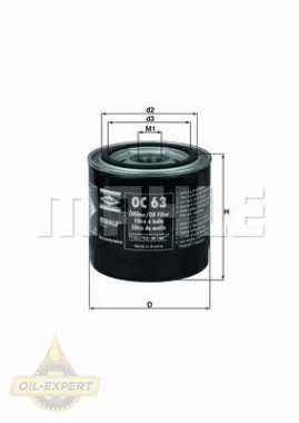 Mahle/Knecht Фильтр масляный MAHLE/KNECHT OC 63 - Картинка 1