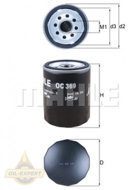 Mahle/Knecht Фильтр масляный MAHLE/KNECHT OC 369 - Картинка 2