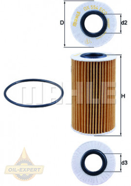 Mahle/Knecht Фильтр масляный MAHLE/KNECHT OX 554D1 - Картинка 2