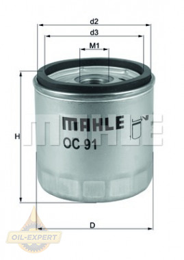 Mahle/Knecht Фильтр масляный MAHLE/KNECHT OC 91D1 - Картинка 2