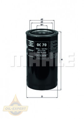 Mahle/Knecht Фильтр масляный MAHLE/KNECHT OC 70 - Картинка 2