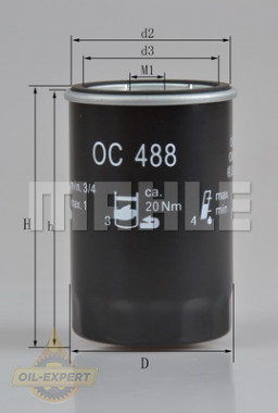 Mahle/Knecht Фильтр масляный MAHLE/KNECHT OC 488 - Картинка 1