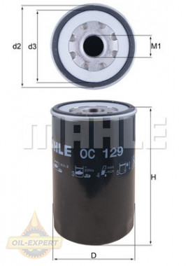 Mahle/knecht Фильтр масляный MAHLE/KNECHT OC 129 - Заображення 2